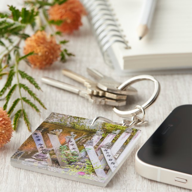 Buddha-Statuen am Senko-ji-Tempel Schlüsselanhänger (Vorderseite rechts)