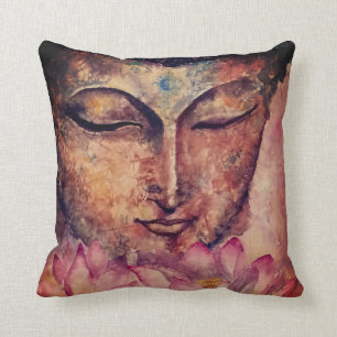 Buddha stellen Aquarell-Kunst-Kissen gegenüber Kissen