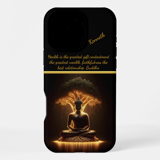 Buddha strahlt unter heiligem Baum  iPhone Hülle (Rückseite)