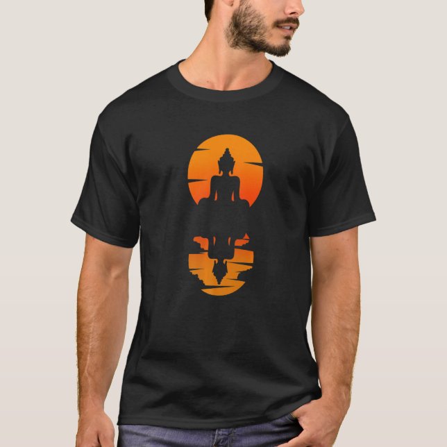 Buddha Sunset Meditation Buddhismus Indien Buddhis T-Shirt (Vorderseite)