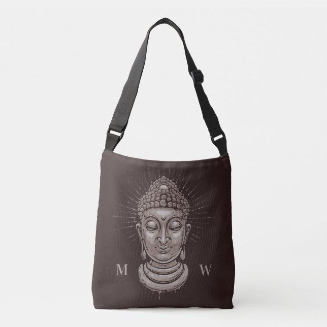 Buddha-Taschen mit individueller Monogramm Tragetaschen Mit Langen Trägern (Vorderseite)