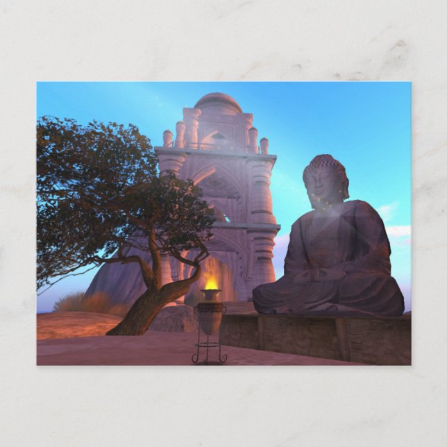 Buddha Temple Zen Haiku Postcard Postkarte (Vorderseite)