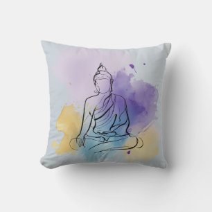 Buddha Throw Pillow Zen-Meditation Kissen