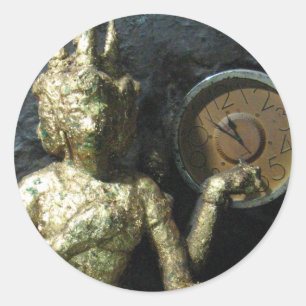 Buddha Time ... Thailand Runder Aufkleber