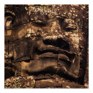 Buddha-Totem Angkor Wat Kambodscha Quadratisches K Poster