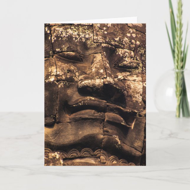 Buddha Totem at Angkor Wat - Folded Greeting card  (Vorderseite)