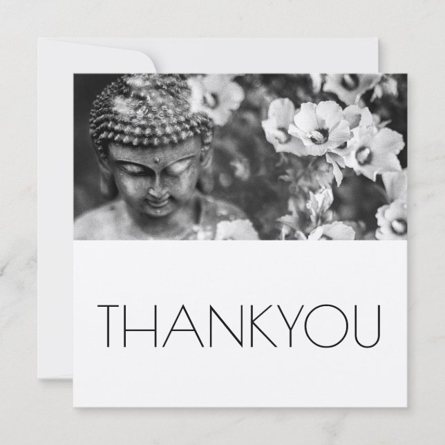 BUDDHA UND BLUME DANKIE FLACHKARTE DANKESKARTE (Vorderseite)