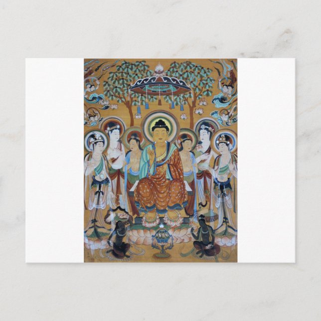 Buddha und Bodhisattvas Dunhuang Mogao Höhlen Kuns Postkarte (Vorderseite)
