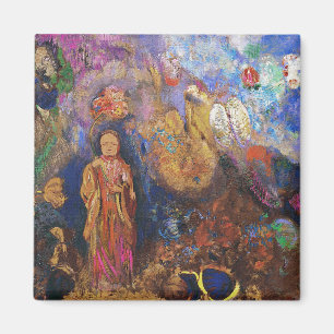 Buddha und die Blume von Odilon Redon Magnet