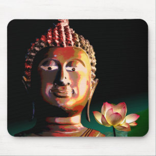Buddha und erblühter Lotus-Mauspad Mousepad