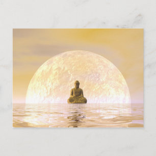 Buddha und Mond Postkarte