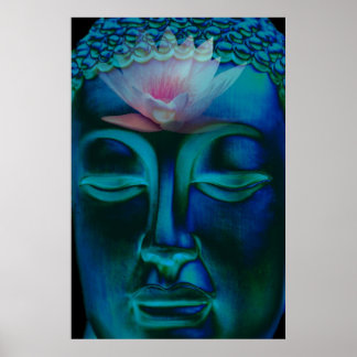 Buddha und rosa Wasserlilie Poster