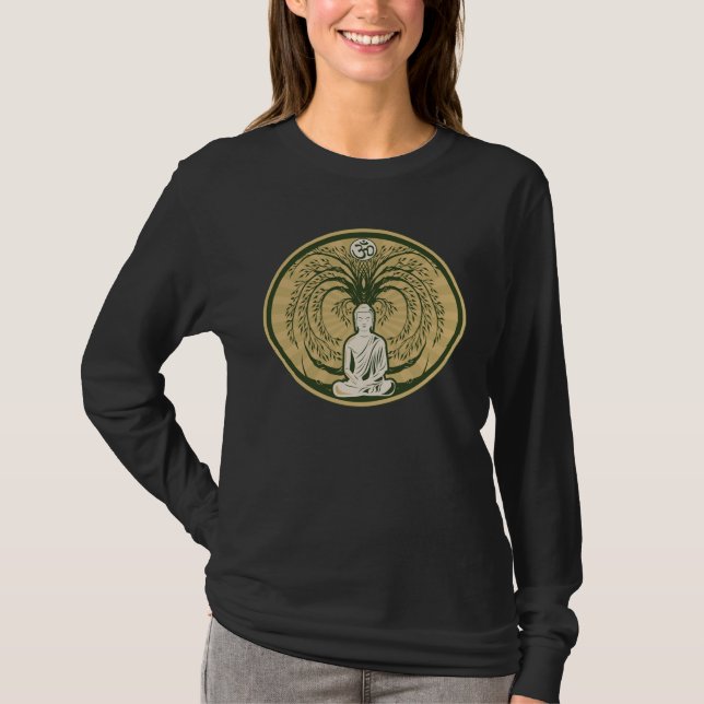 Buddha unter dem Bodhi Baum T-Shirt (Vorderseite)