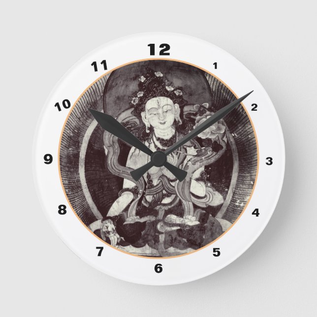 Buddha, Vintag Heruka, Tibet Himalaya Runde Wanduhr (Vorderseite)