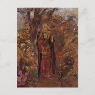 Buddha Walking Unter den Blume von Odilon Redon Postkarte