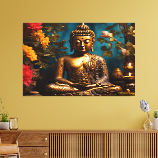 Buddha Wall Art Canvas Print 4 Leinwanddruck (Insitu (Wohnzimmer))