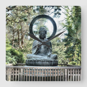 Buddha Wall Clock Quadratische Wanduhr