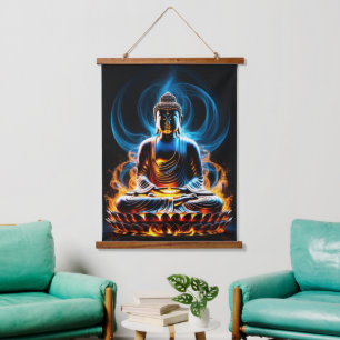 Buddha Wandteppich Mit Holzrahmen