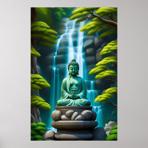 Buddha Wasserfall Poster