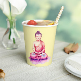Buddha Watercolor Cups, Meditation / Yoga Pappbecher