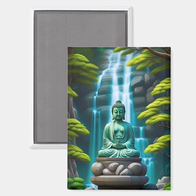 Buddha Waterfall Magnet (Vorderseite/Rückseite)