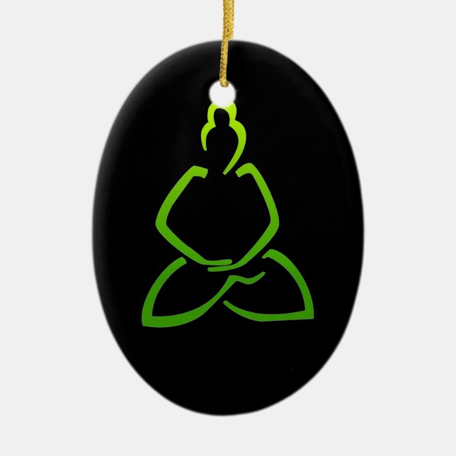 Buddha-Weihnachtsverzierung Keramikornament (Vorne)