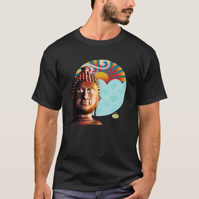 Buddha-, Wind- u. Wasserhintergrund T-Shirt (Vorderseite)