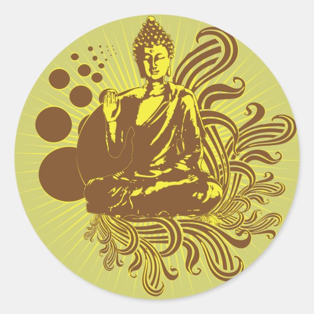 Buddha Wirbel Sticker (Vorderseite)