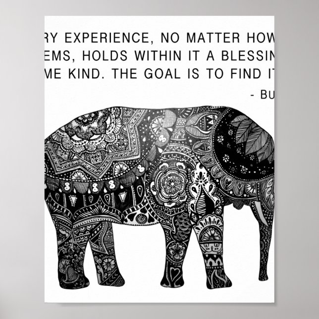 Buddha Wisdom Elephant Poster (Vorne)