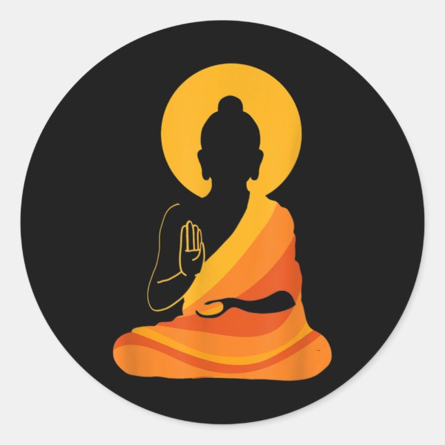 Buddha YingYang Zen Yoga, Relax, Enjoy Life Runder Aufkleber (Vorderseite)