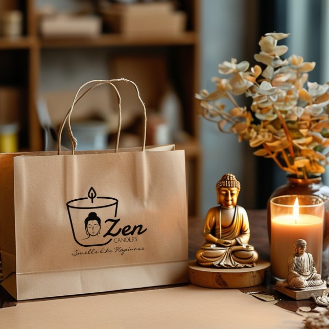 Buddha Zen Candle Kleines Geschäft, maßgeschneider Gummistempel (Von Creator hochgeladen)