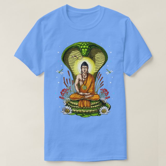 Buddha Zen Cobra Meditation T-Shirt (Design vorne)
