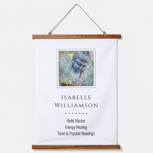 Buddha Zen Reiki Yoga Meditation Heilige spirituel Wandteppich Mit Holzrahmen (Vorderseite)