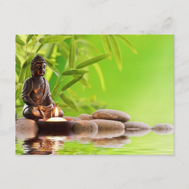 Buddha Zen Ruhe Garten Postkarte (Vorderseite)