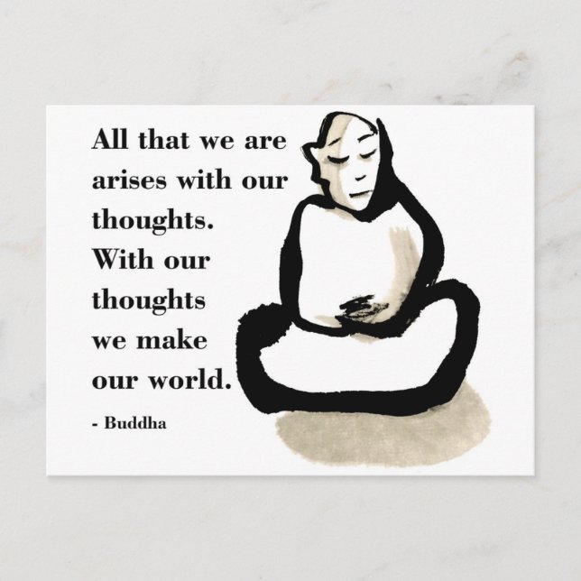 Buddha-Zitat: Alles, was wir sind Postkarte (Vorderseite)