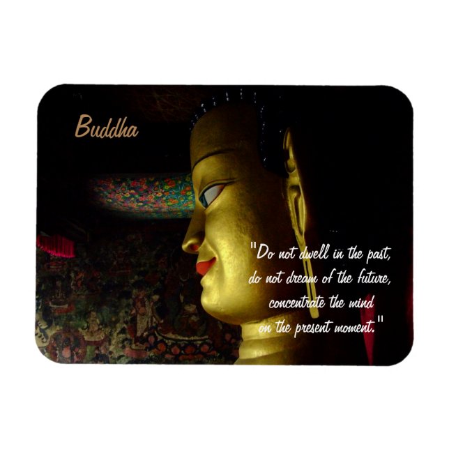 Buddha Zitat & Buddha des Mitgefühls / Meditation Magnet (Horizontal)