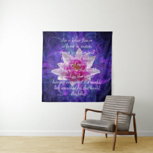 Buddha Zitat Lotus Blume Wandteppich