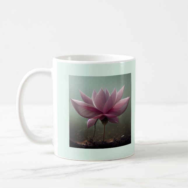Buddha Zitat über Meinungen Leute PINK lotus Kaffeetasse (Links)