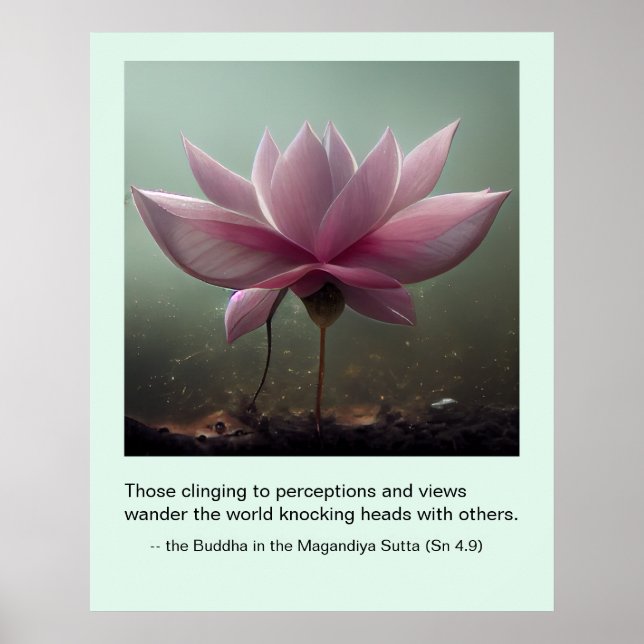 Buddha Zitat über Meinungen Leute PINK lotus Poster (Vorne)