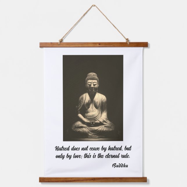 Buddha Zitat Wandteppich Mit Holzrahmen (Vorderseite)