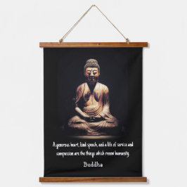 Buddha Zitat Wandteppich Mit Holzrahmen