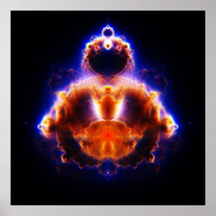 Buddhabrot Map Mandelbrot Set Gautama Buddha Poster