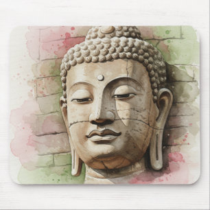 Buddhakopf aus Stein Mousepad