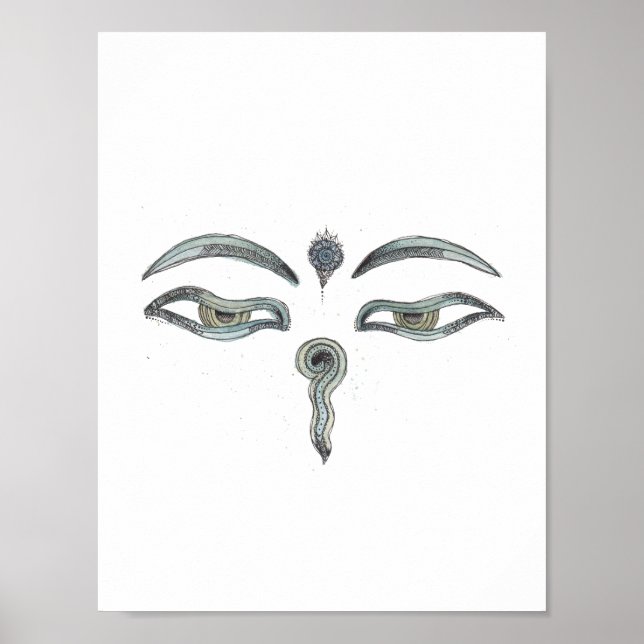 Buddhas Augen drucken Poster (Vorne)