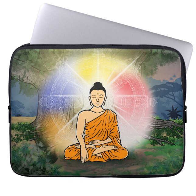 Buddhas Erleuchtung Dharma Wheel Laptop Sleeve (Vorderseite)