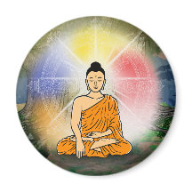 Buddhas Erleuchtung & Dharma Wheel Magnet