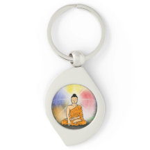 Buddhas Erleuchtung Dharma Wheel Metal Schlüsselan