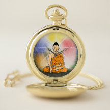 Buddhas Erleuchtung & Dharma Wheel Pocket Watch