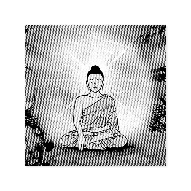 Buddhas Erleuchtung Selbsterinnende Briefmarke Permastempel (Design)