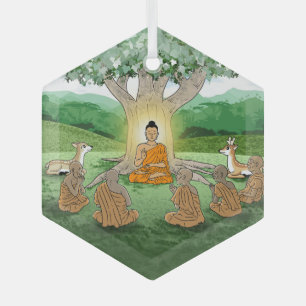 Buddhas erste sermon lehrende Ornament Aus Glas